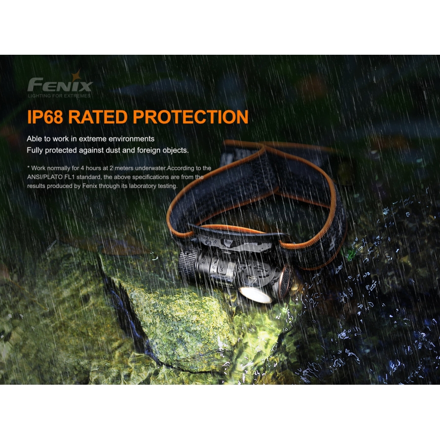 Fenix HM51RV20 - LED Oplaadbare hoofdlamp 3xLED/1xCR123A/USB IP68 700 glanzend 120 h 700 m