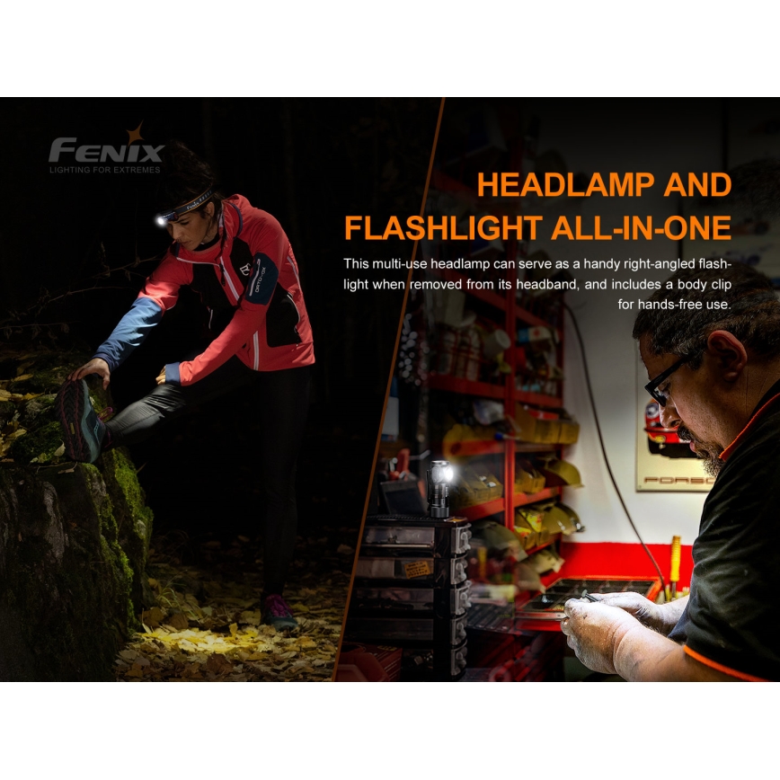 Fenix HM51RV20 - LED Oplaadbare hoofdlamp 3xLED/1xCR123A/USB IP68 700 glanzend 120 h 700 m
