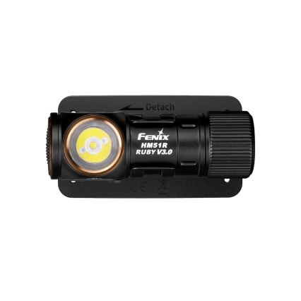 Fenix HM51RV30 - dimbare oplaadbare LED-hoofdlamp LED/USB/1xCR123A 950 mAh IP68 860 lm 125 h oranje