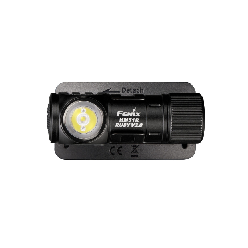 Fenix HM51RV3ABL - Dimbare oplaadbare LED-hoofdlamp LED/USB/1xCR123A 950 mAh IP68 860 lm 125 h zwart