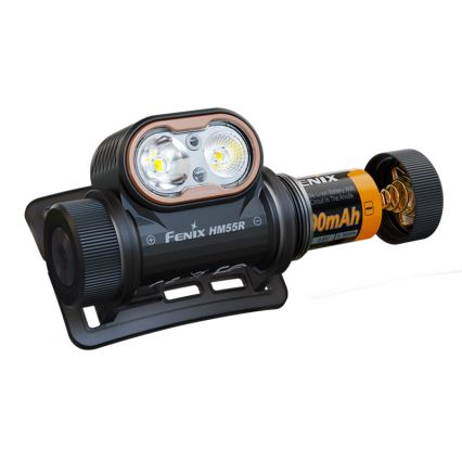 Fenix HM55RABL - Dimbare oplaadbare LED-hoofdlamp LED/USB/1xCR123A 1600 mAh IP68 1200 lm 141,2 h zwart