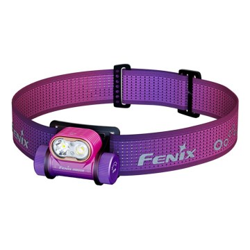 Fenix HM55RNBL - Dimbare oplaadbare LED-hoofdlamp USB/1xCR123A 1600 mAh IP68 1200 lm 141,2 h paars