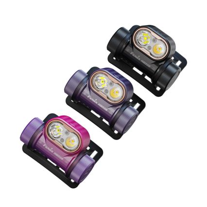 Fenix HM55RNBL - Dimbare oplaadbare LED-hoofdlamp USB/1xCR123A 1600 mAh IP68 1200 lm 141,2 h paars