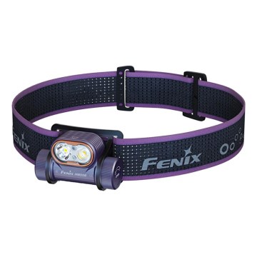 Fenix HM55RPRP - LED dimbare oplaadbare hoofdlamp LED/USB/1xCR123A 1600 mAh IP68 1200 lm 141,2 h paars/zwart