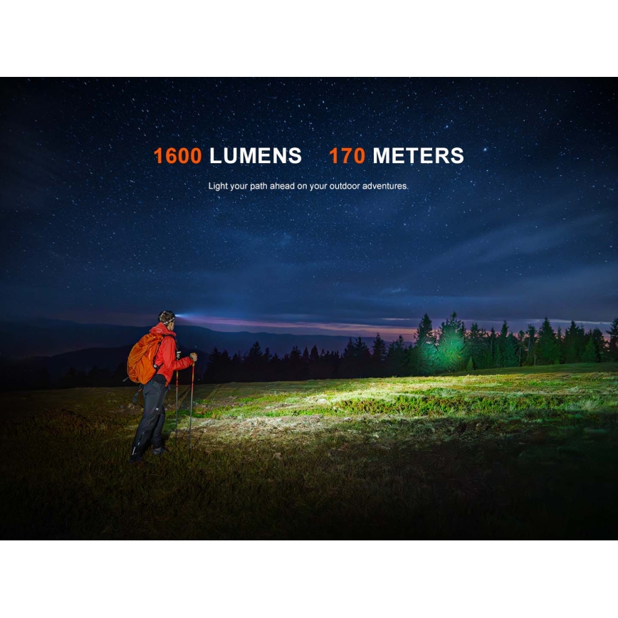 Fenix HM60RV20 - LED-dimbare oplaadbare hoofdlamp LED/USB 4000 mAh IP68 1600 lm 292 h oranje