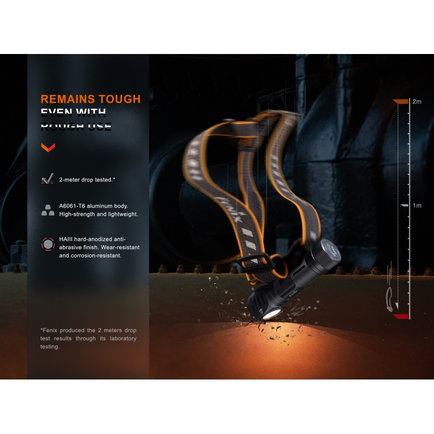 Fenix HM61RV20 - LED Oplaadbare hoofdlamp LED/USB/2xCR123A IP68 1600 lm 300 h 3400 mAh