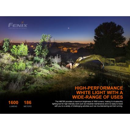 Fenix HM70R - LED Oplaadbare hoofdlamp 4xLED/1x21700 IP68 1600 glanzend 800 h 5000 mAh