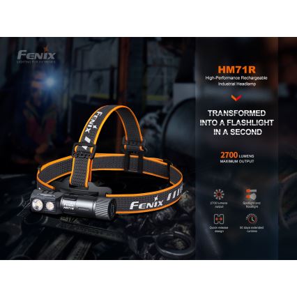 Fenix HM71R - LED Oplaadbare hoofdlamp LED/USB IP68 2700 glanzend 400 h 5000 mAh