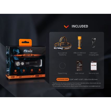Fenix HM71R - LED Oplaadbare hoofdlamp LED/USB IP68 2700 glanzend 400 h 5000 mAh