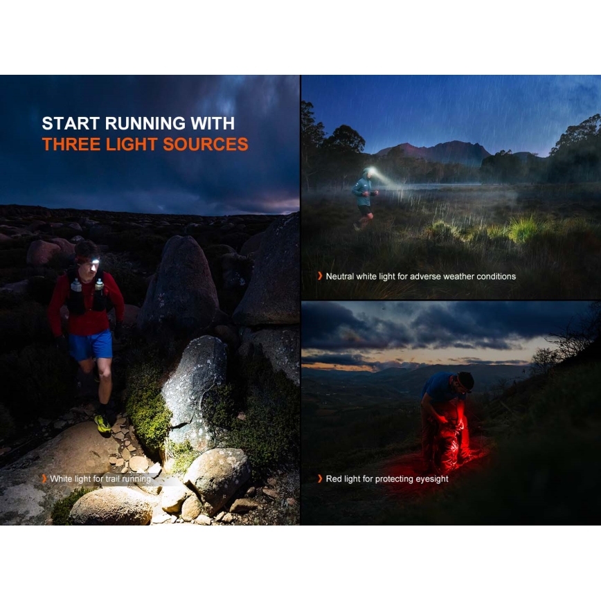 Fenix HP12RTABL - Dimbare oplaadbare hoofdlamp LED/USB 4000 mAh IP66 1300 lm 310 h zwart