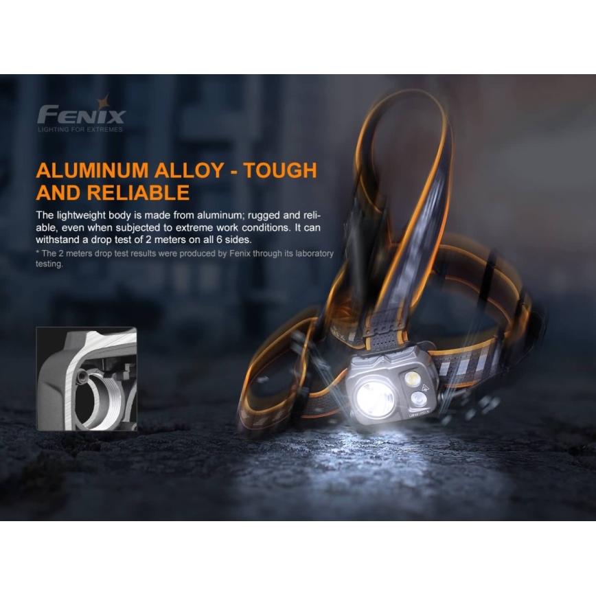Fenix HP25RV20 - LED Dimbaar rechargeable headlamp 3xLED/1x21700 IP66 1600 lm 800 h
