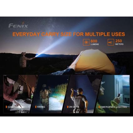 Fenix PD25R - LED Oplaadbare zaklamp LED/USB/1xCR123A IP68 800 lm 70 h 700 mAh