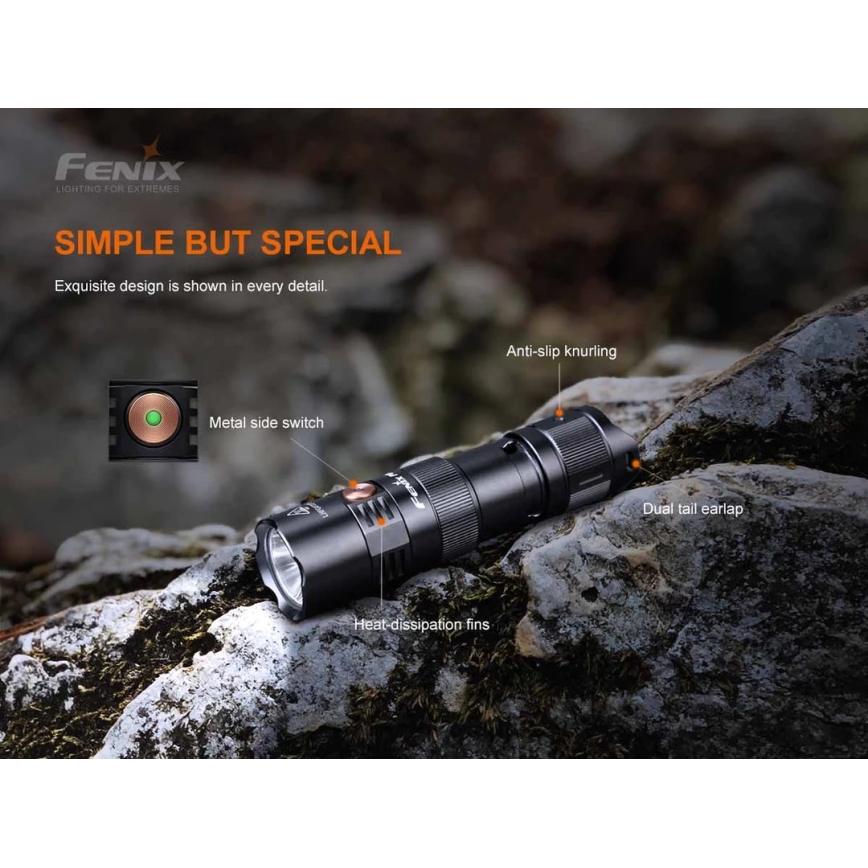 Fenix PD25R - LED Oplaadbare zaklamp LED/USB/1xCR123A IP68 800 lm 70 h 700 mAh