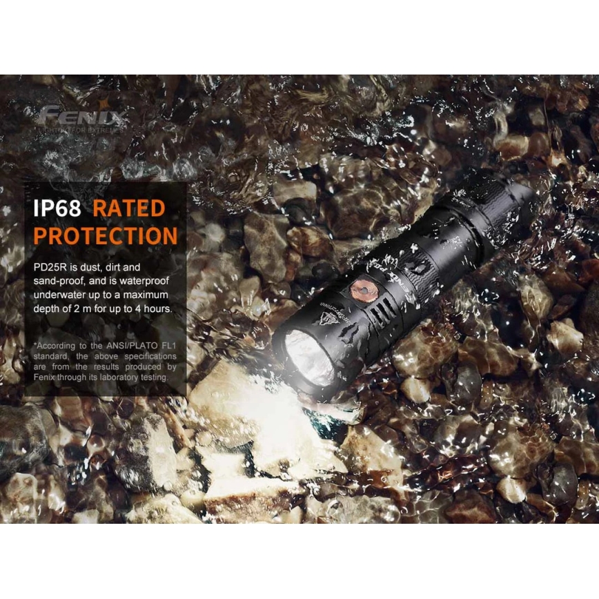 Fenix PD25R - LED Oplaadbare zaklamp LED/USB/1xCR123A IP68 800 lm 70 h 700 mAh