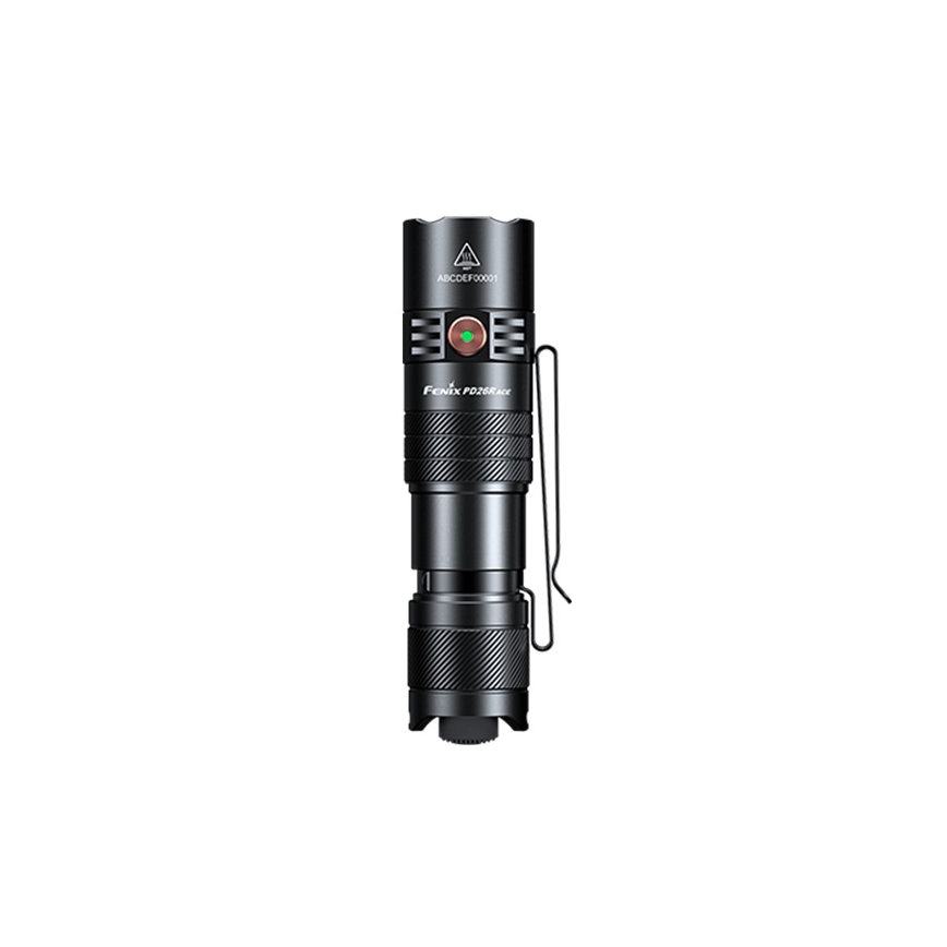 Fenix PD26RACE - Dimbare oplaadbare LED-zaklamp, LED/USB, 1600 mAh, IP68, 1300 lm, 556 h, zwart