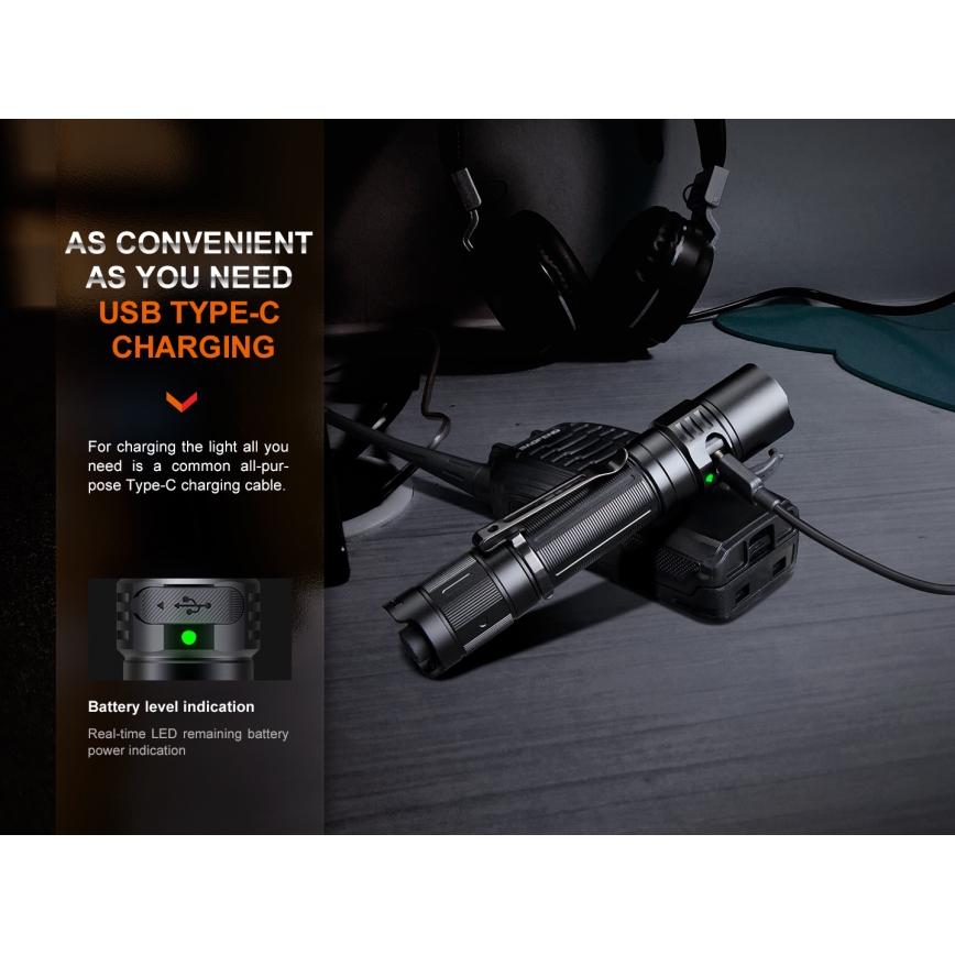Fenix PD35R - LED Oplaadbare zaklamp LED/USB/2xCR123A IP68 1700 lm 100 h 3400 mAh