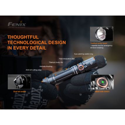 Fenix PD35V30 - LED Oplaadbare zaklamp LED/USB/2xCR123A IP68 1700 glanzend 230 h 2600 mAh