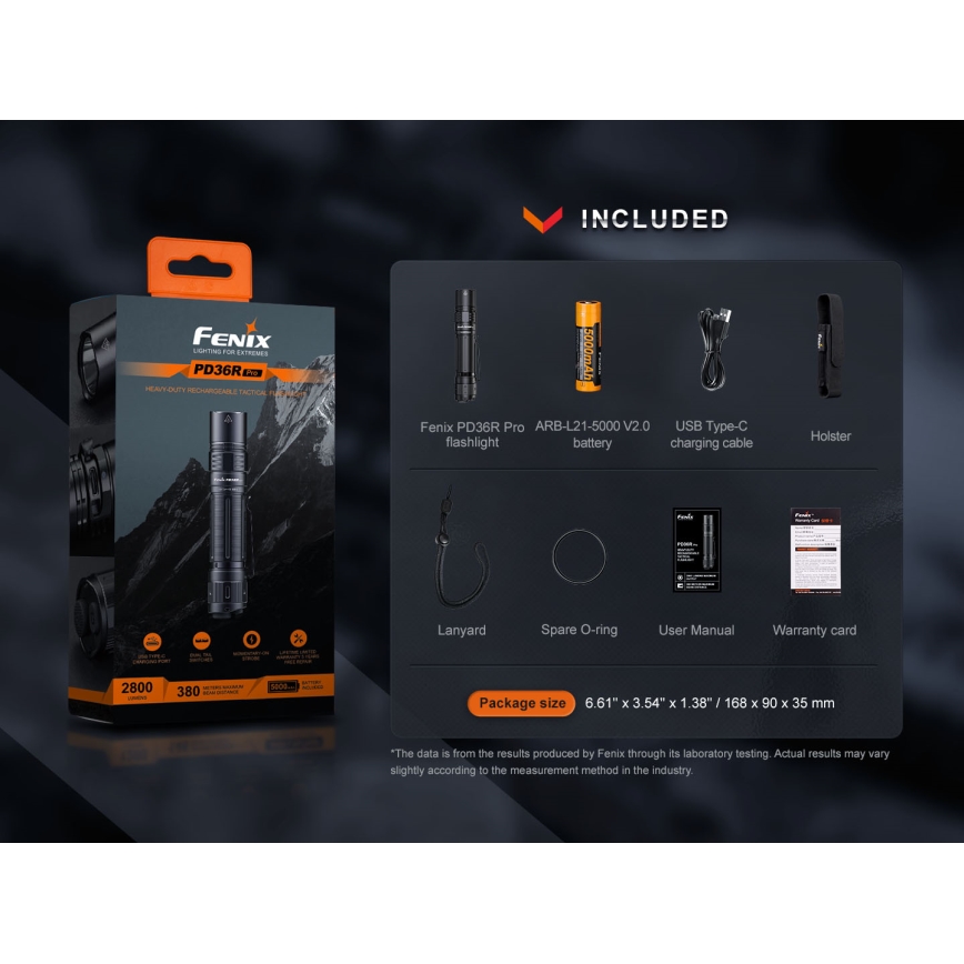Fenix PD36RPRO - LED Tactische oplaadbare zaklamp LED/USB IP68 2800 lm 42 h 5000 mAh