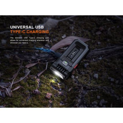 Fenix SW05RREDBLC - LED Dimbaar oplaadbaar zaklamp LED/USB IPX6 150 lm 49 h zwart