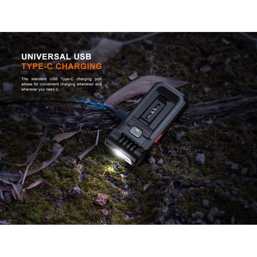 Fenix SW05RREDBLC - LED Dimbaar oplaadbaar zaklamp LED/USB IPX6 150 lm 49 h zwart