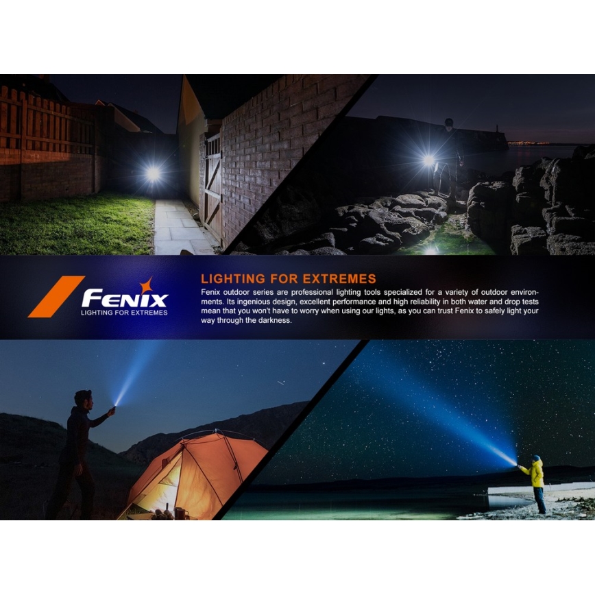 Fenix SW05RREDBLC - LED Dimbaar oplaadbaar zaklamp LED/USB IPX6 150 lm 49 h zwart
