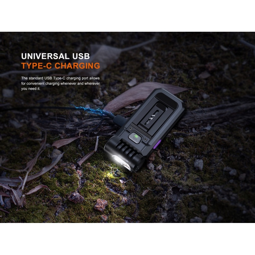 Fenix SW05RUVBLC - Dimbare oplaadbare LED-zaklamp LED/USB IPX6 150 lm 49 u 700 mAh zwart