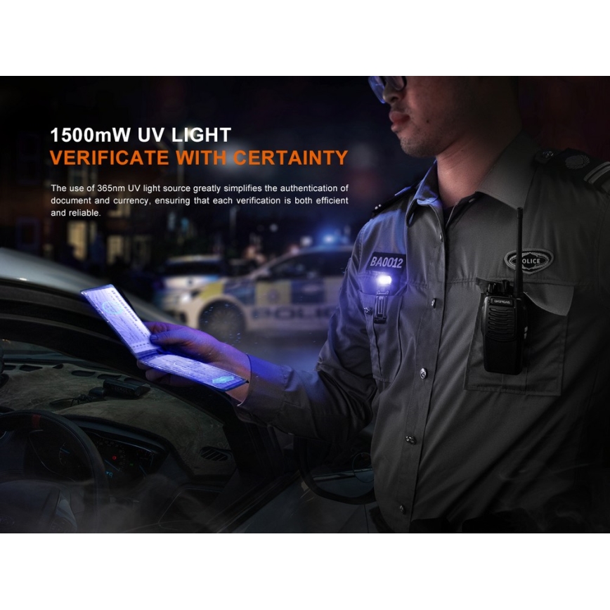 Fenix SW05RUVBLC - LED Dimbaar oplaadbaar zaklamp LED/USB IPX6 150 lm 49 h zwart