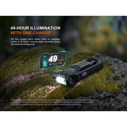 Fenix SW05RUVBLC - LED Dimbaar oplaadbaar zaklamp LED/USB IPX6 150 lm 49 h zwart