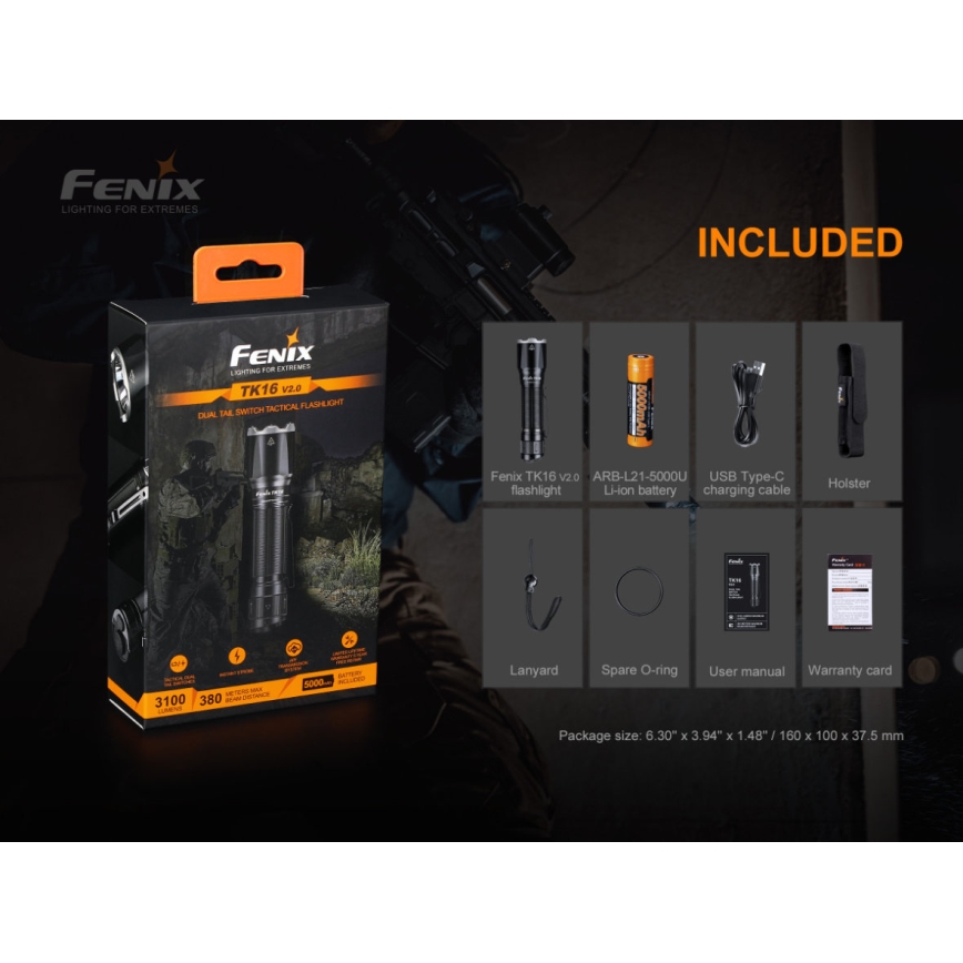 Fenix TK16V20 - Oplaadbare LED Zaklamp LED/1x21700 IP68