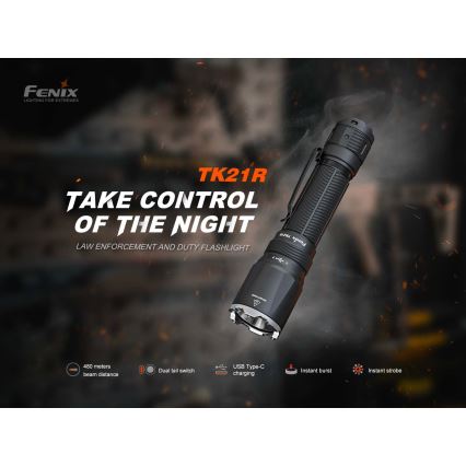 Fenix TK21RBLK - LED dimbare oplaadbare zaklamp LED/USB 6000 mAh IP68 3600 lm 72,5 h zwart