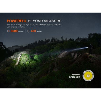 Fenix TK21RBLK - LED dimbare oplaadbare zaklamp LED/USB 6000 mAh IP68 3600 lm 72,5 h zwart
