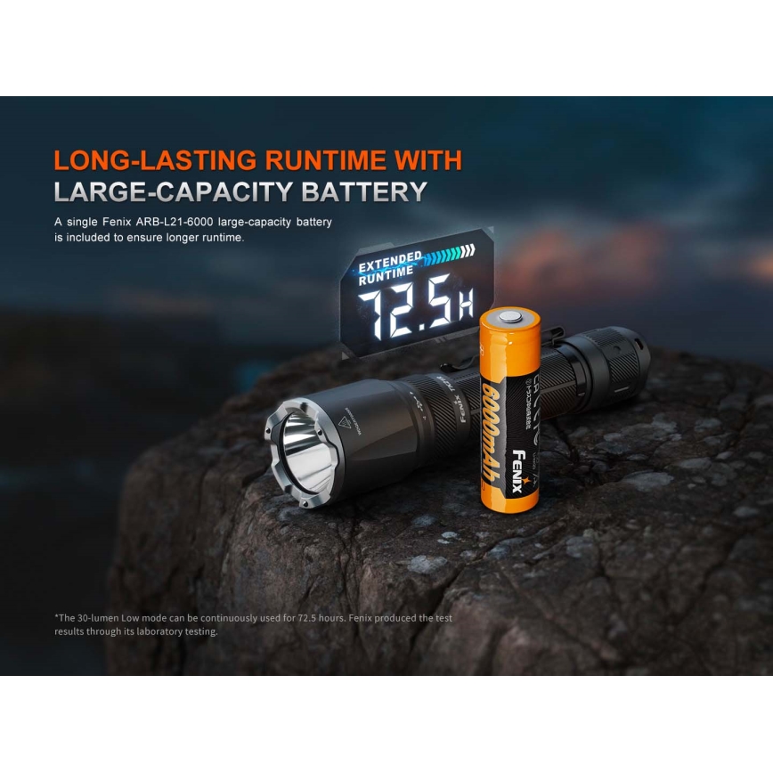 Fenix TK21RBLK - LED dimbare oplaadbare zaklamp LED/USB 6000 mAh IP68 3600 lm 72,5 h zwart