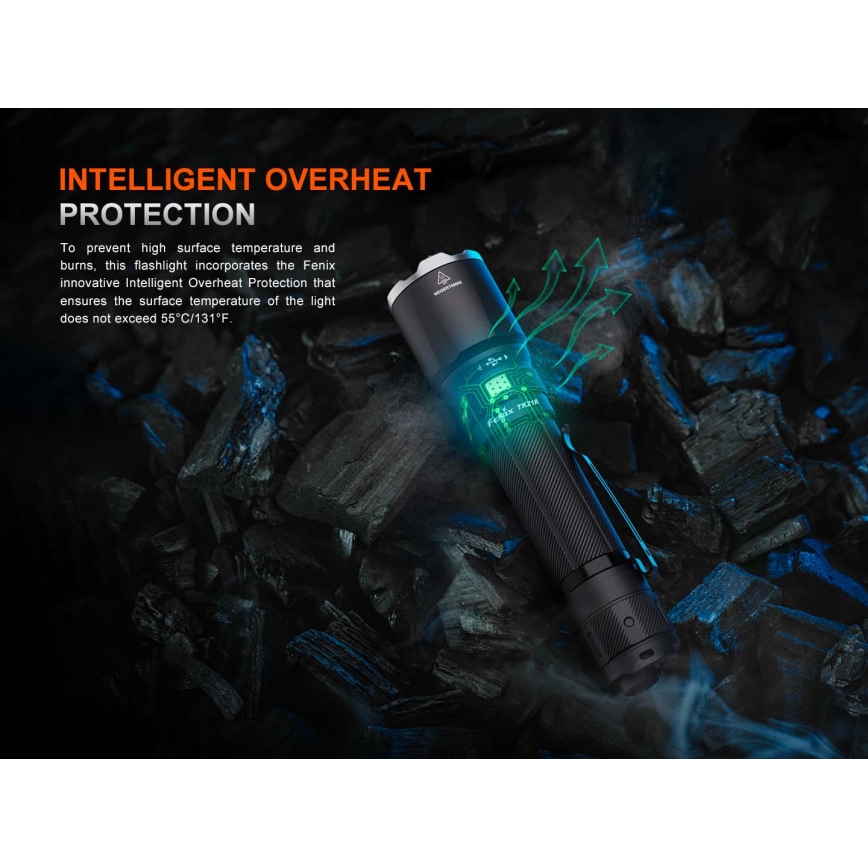 Fenix TK21RBLK - LED dimbare oplaadbare zaklamp LED/USB 6000 mAh IP68 3600 lm 72,5 h zwart