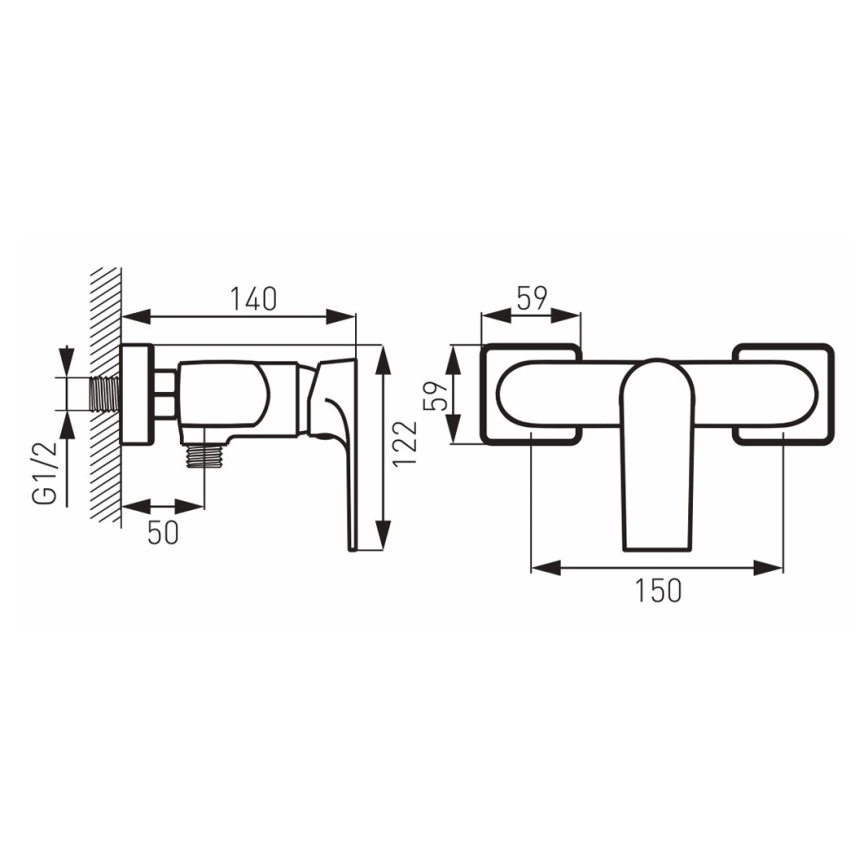 FERRO - Douchekraan ALGEO SQUARE glanzend chroom