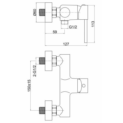 FERRO - Douchekraan FIESTA glanzend chroom