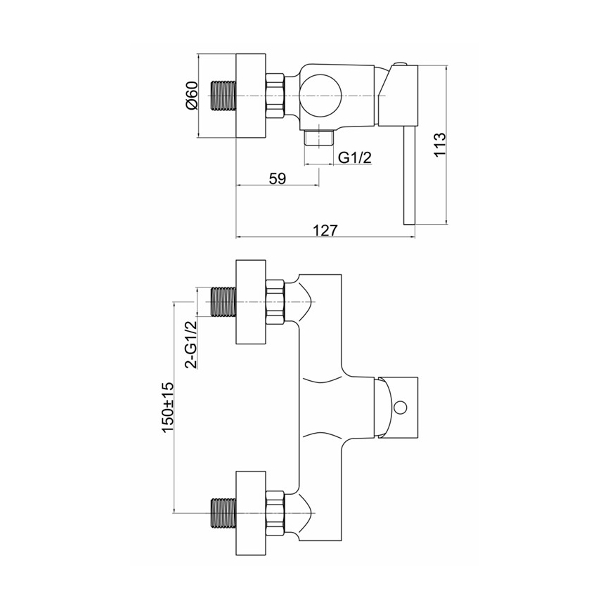 FERRO - Douchekraan FIESTA glanzend chroom