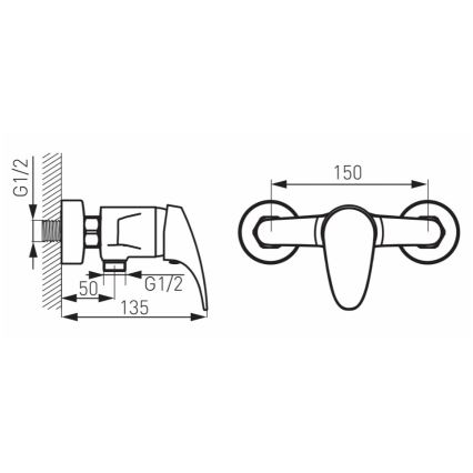 FERRO - Douchekraan ONE glanzend chroom