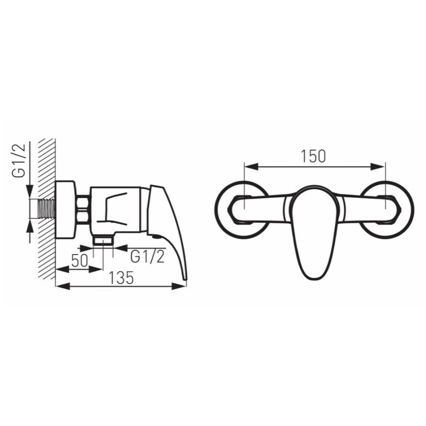 FERRO - Douchekraan ONE glanzend chroom