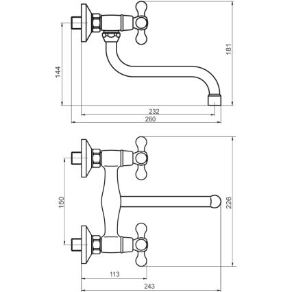 FERRO - Keukenkraan/wastafelkraan ANTICA brons