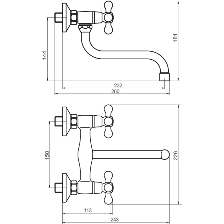 FERRO - Keukenkraan/wastafelkraan ANTICA brons