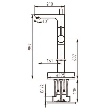 FERRO - Vrijstaande badmengkraanset FIESTA glanzend chroom