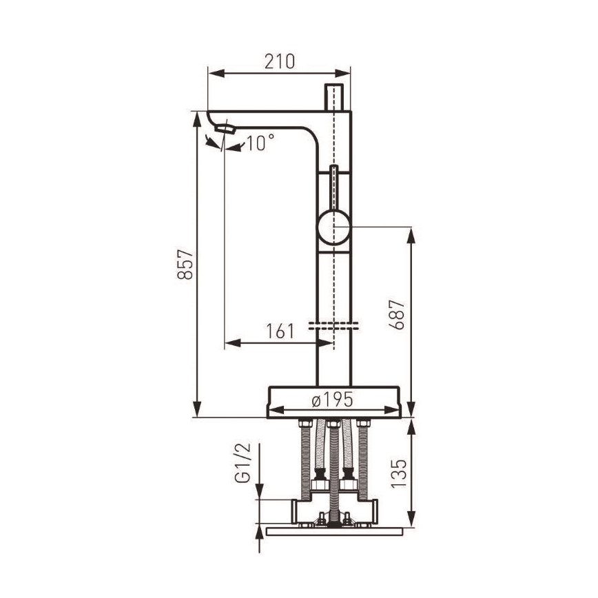 FERRO - Vrijstaande badmengkraanset FIESTA glanzend chroom