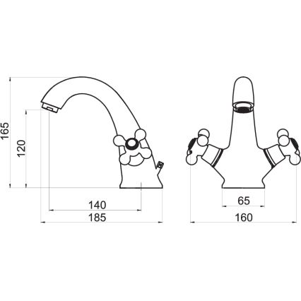 FERRO - Wastafelkraan ANTICA brons