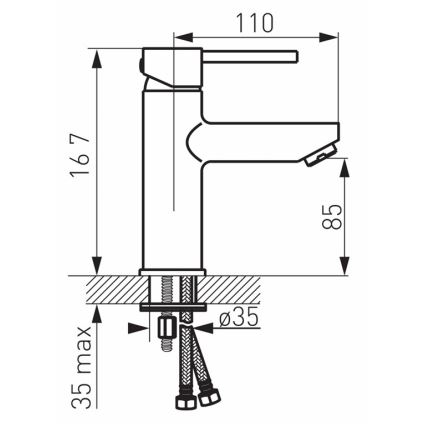 FERRO - Wastafelmengkraan FIESTA inclusief waste, glanzend chroom