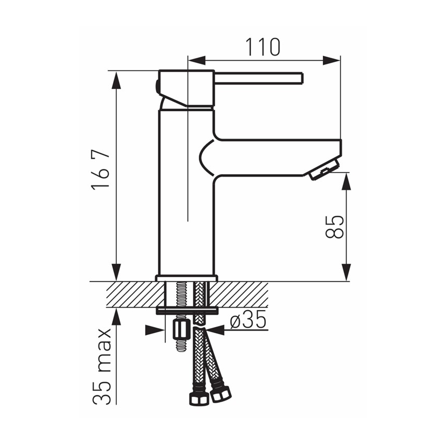FERRO - Wastafelmengkraan FIESTA inclusief waste, glanzend chroom
