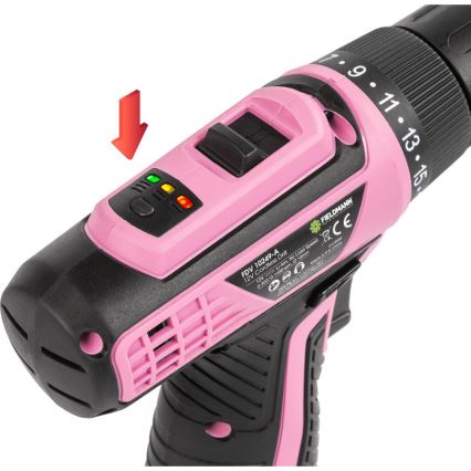Fieldmann - Accuboormachine 12V 1500 mAh roze/zwart
