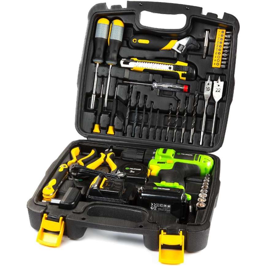 Fieldmann - Accuboormachine met accessoires 12V 1300 mAh