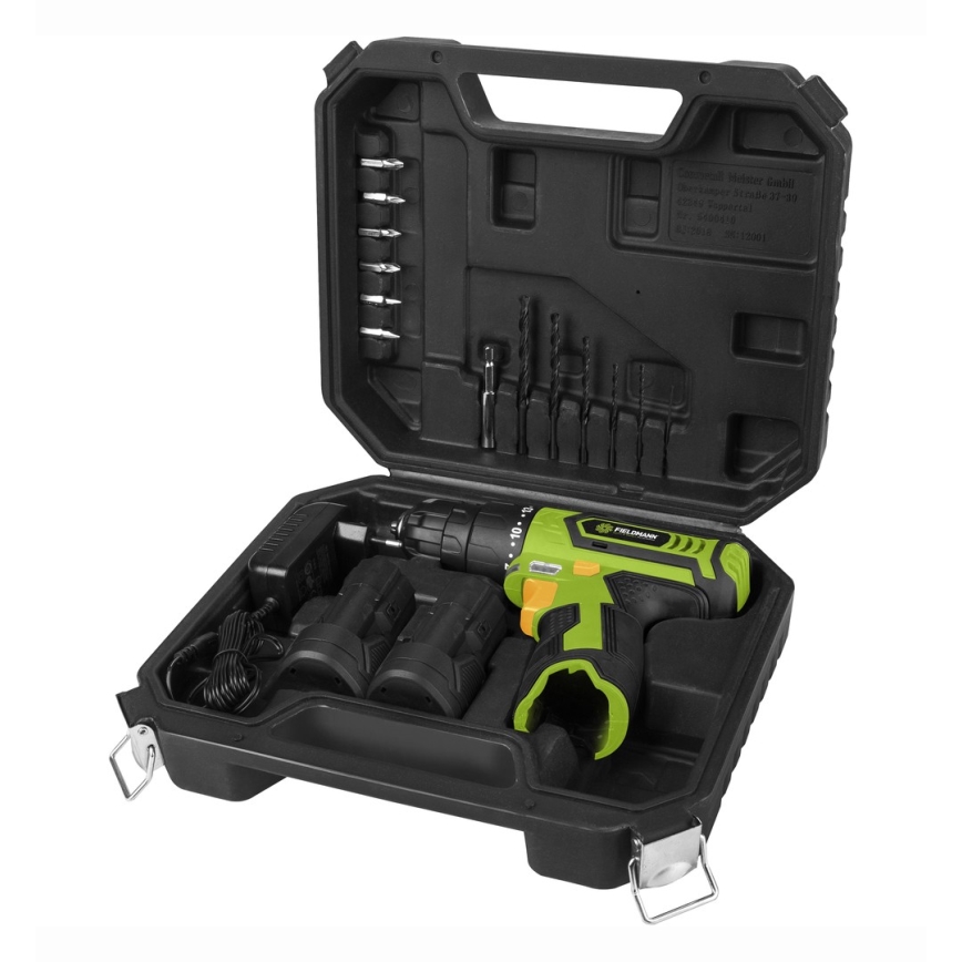 Fieldmann - Accuboormachine met accessoires 12V 1300 mAh