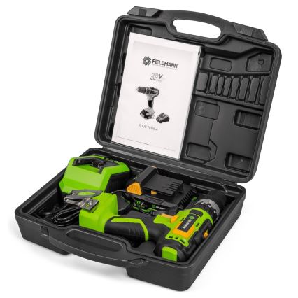 Fieldmann - Draadloze Boor 2000 mAh 20V + snel laad station