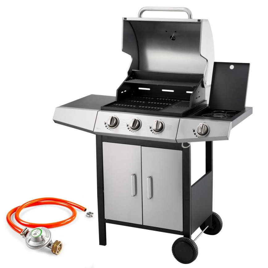 Fieldmann - Gasgrill 4x brander mat chroom/zwart